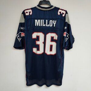 LAWYER MILLOY VINTAGE REEBOK NEW ENGLAND PATRIOTS ON FIELD HOME JERSEY LARGE MNT